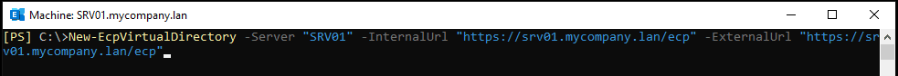 New-EcpVirtualDirectory -Server 