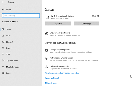 Advance network settings 