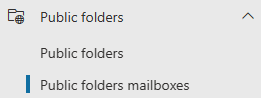 Public folders mailboxes
