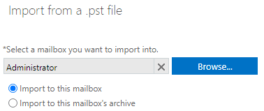 Select the target mailbox and confirm it