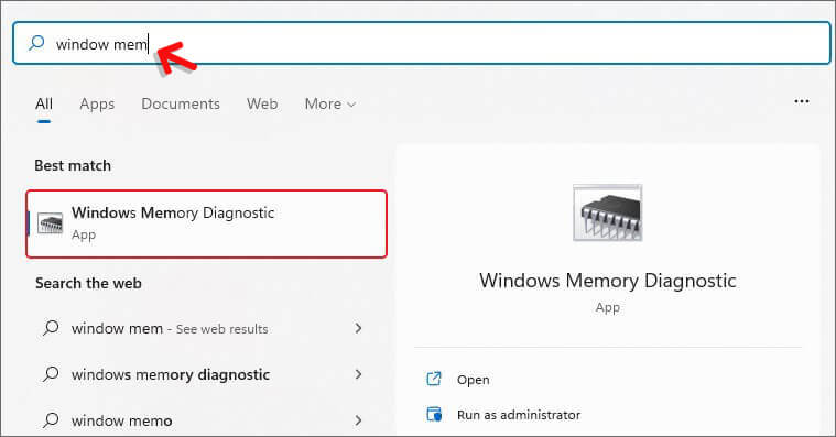 Windows-memory-diagnostic-in-Search