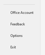click on the file office account in outlook client