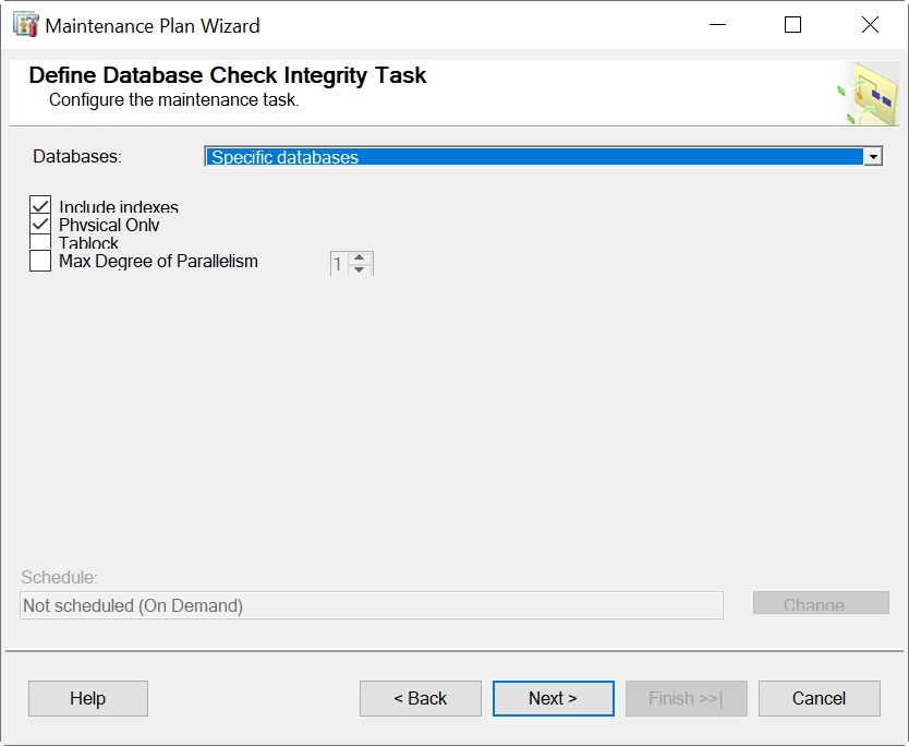 define database check integrity