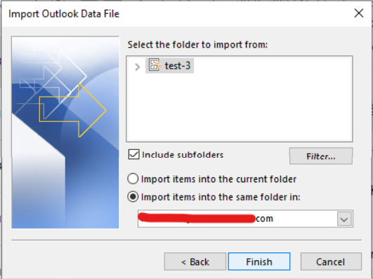 Select the duplicate option and click on Finish to merge PST files in Outlook