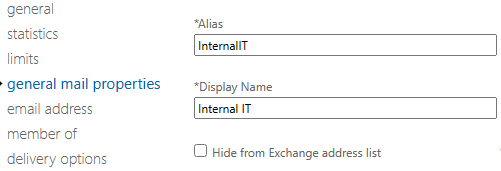 general mail properties