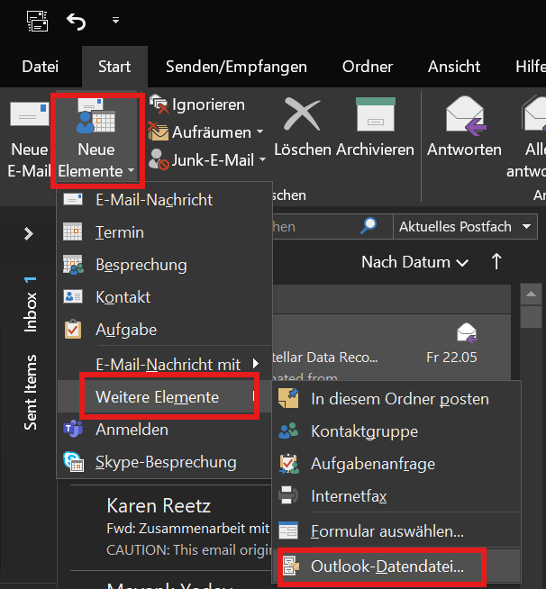 Outlook- datendatei