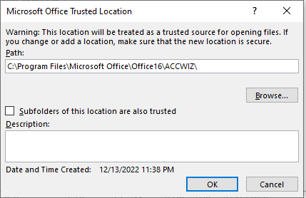 Microsoft Office Trusted Location