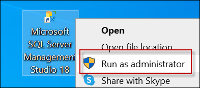 run as administrator option