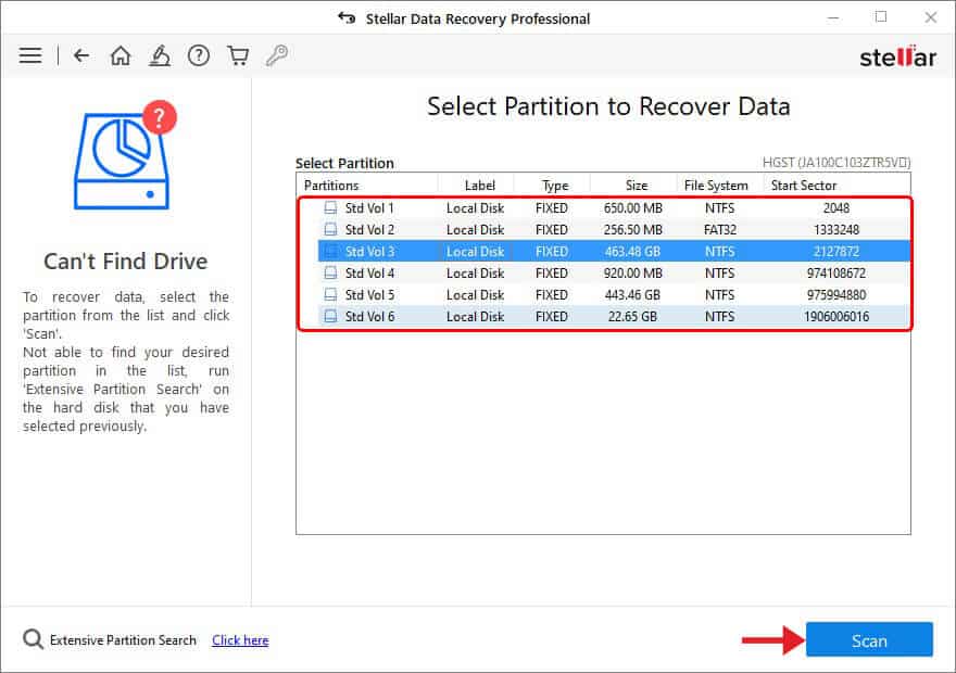 select-partition-to-retrieve-data-and-click-scan