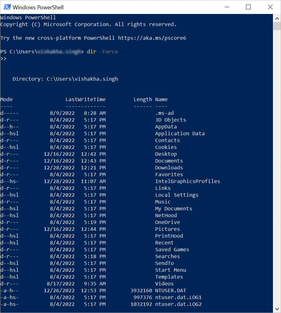 Show hidden media files using powershell 2