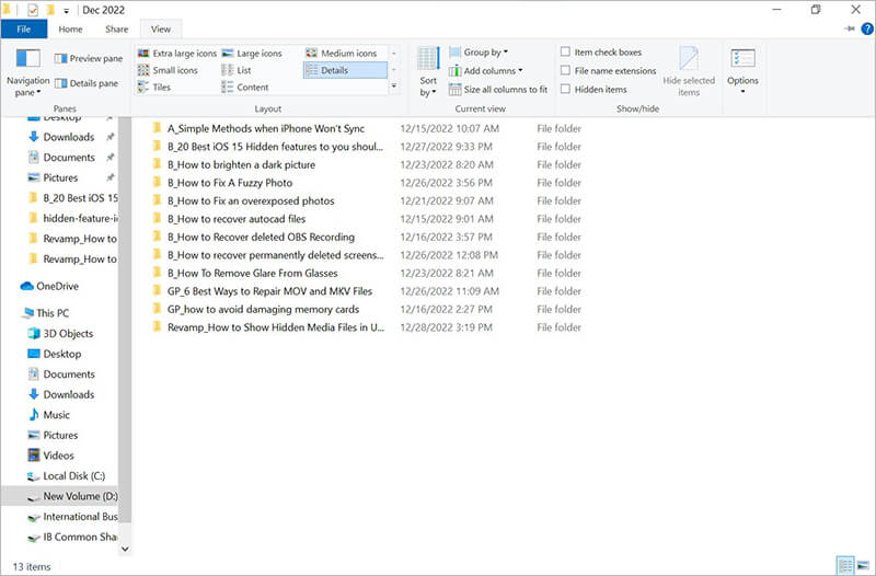 show hidden files using File Explorer-1