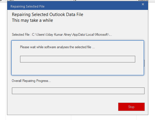 stellar repair for outlook repairing pst file