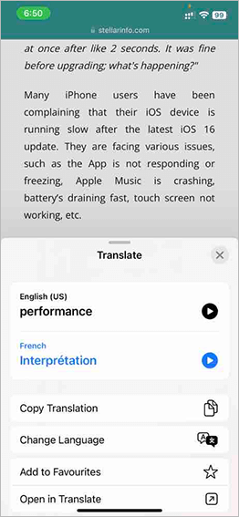 system wide translation-2 in Apple iOS 15