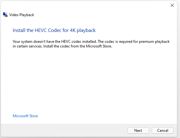 0xc00d36cb - HEVC codec