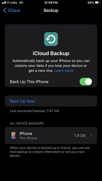 iPhone 14 - iCloud Backup