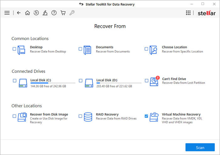 stellar toolkit for data recovery select device