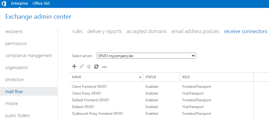 Exchange admin center