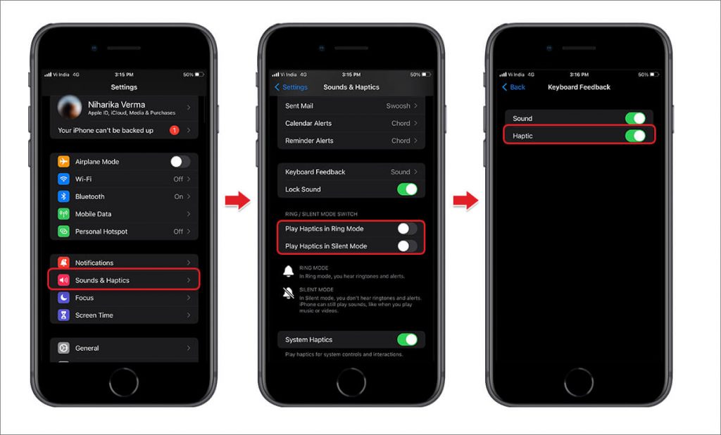 iOS 16 features - Haptic Feedback