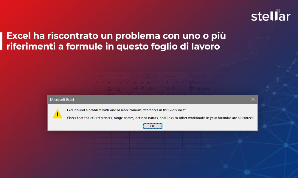 Excel ha riscontrato un problema con uno o più riferimenti a formule in questo foglio di lavoro