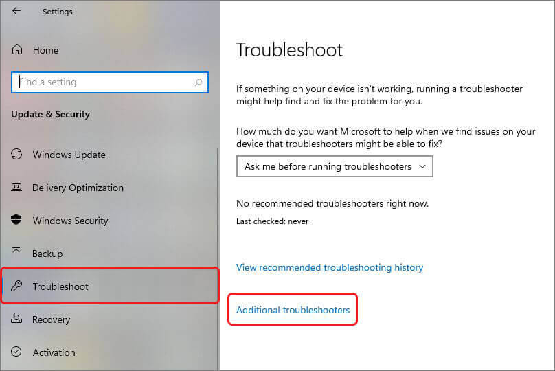 Run troubleshooters to resolve Driver verifier DMA Violation BSoD error