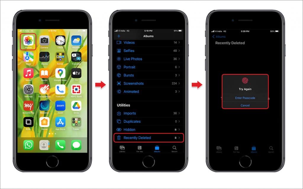 iOS 16 features- Hidden and Deleted Album