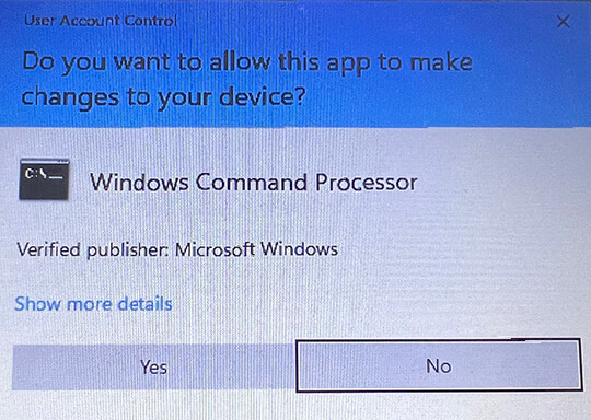 0xc00d36cb - Windows Command Processor
