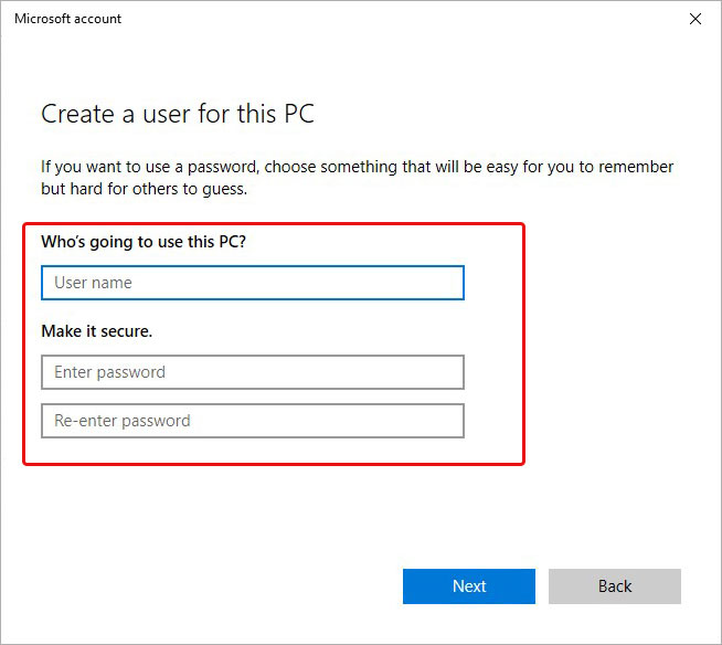 create a new user account to fix dde server window error