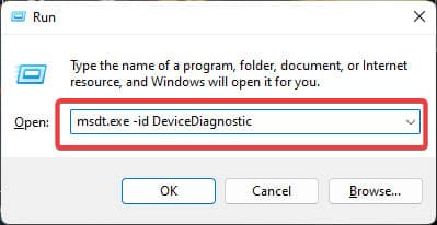 devicediagnostics in run box