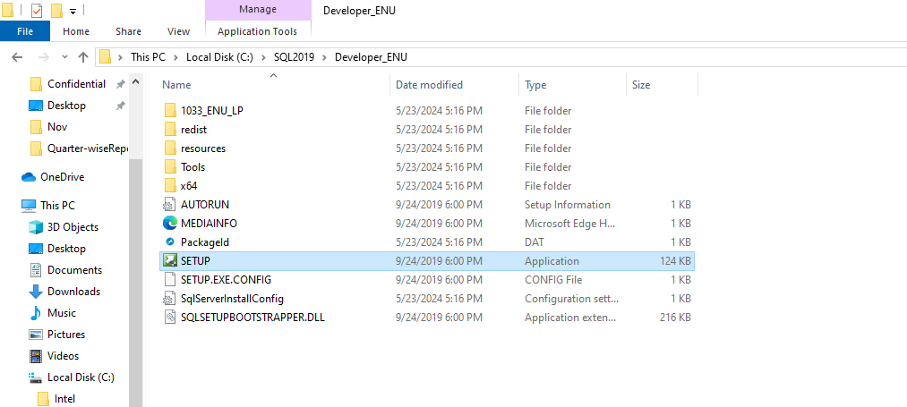 Under SQL Server installer folder, Click Setup.exe