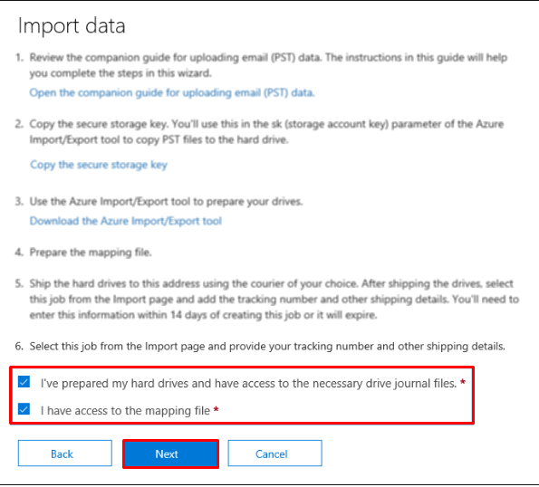 Import Data Window To Select Job