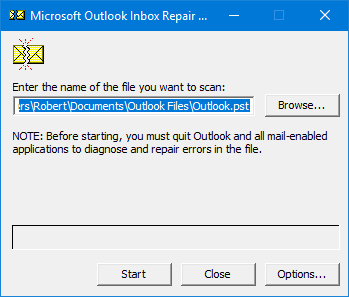 Microsoft Outlook inbox repair tool
