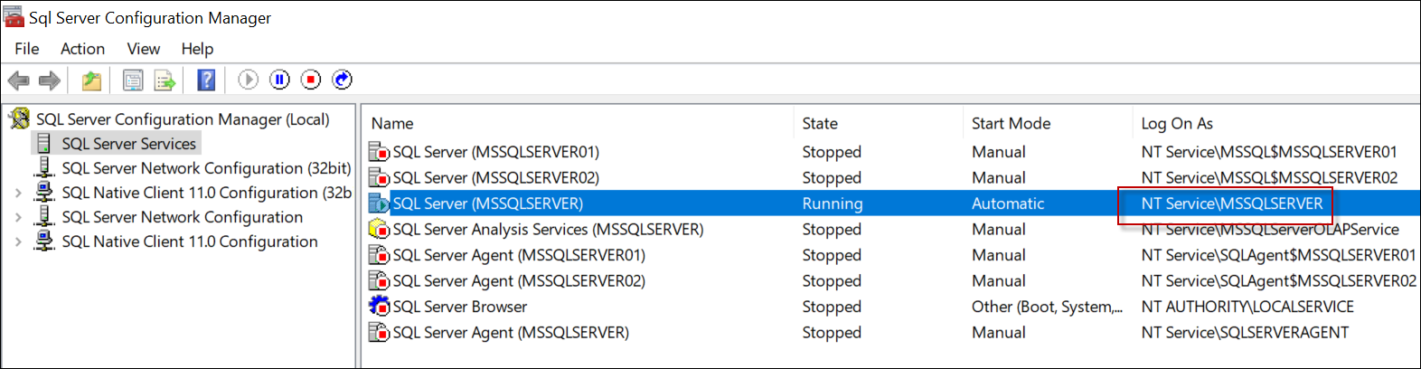 Image of Necessary Permissions to start service