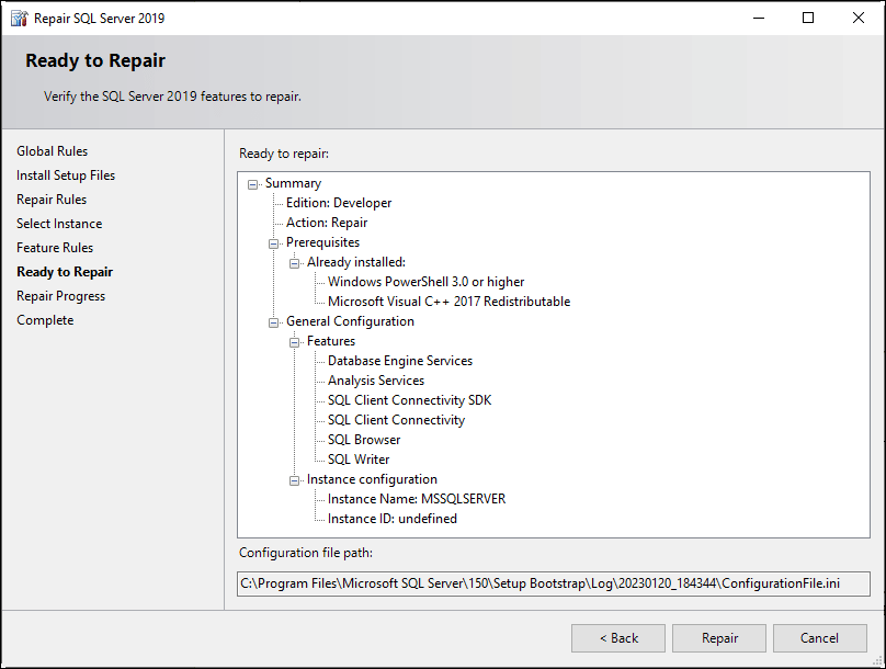 Image of ready to repair tab