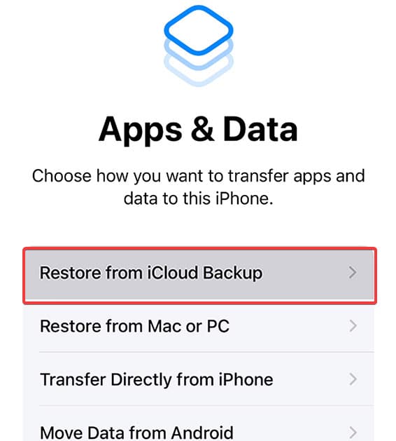 restoring from icloud backup