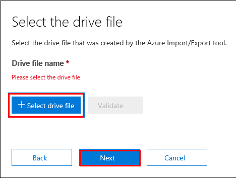 Select The Drive File Wizard