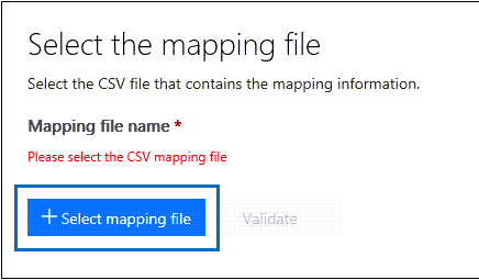 Select The Mapping File Window