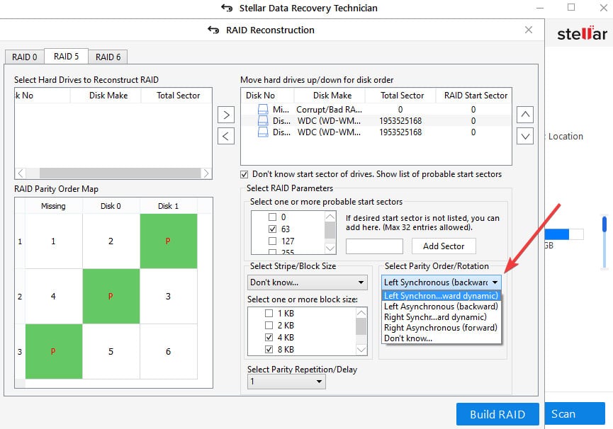 selecting Parity Order Rotation