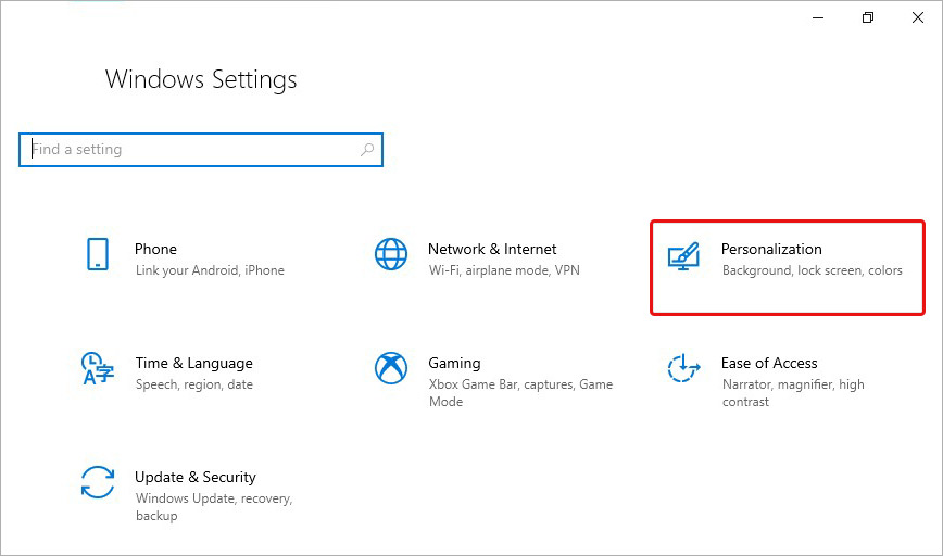 Open windows 10 settings