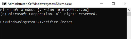 Run Verifier command in CMD