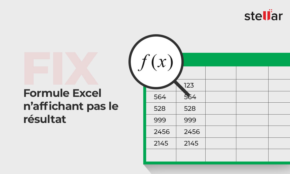 [Fix] Formule Excel n’affichant pas le résultat