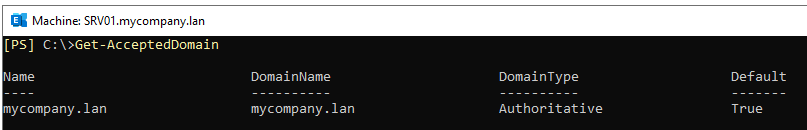 Get-AcceptedDomain 