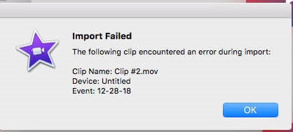 iMovie keep crashing- import failed