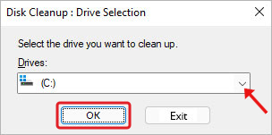 Select drive to start drive cleanup and Fix the 0x0 0x0 Error Code