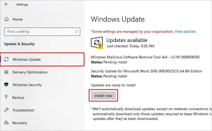 Update Windows OS to Fix the 0x0 0x0 Error Code