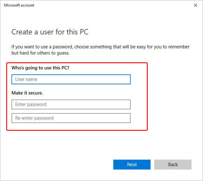 Add details of the new user and create account to fix the Requested Operation Requires Elevation error.