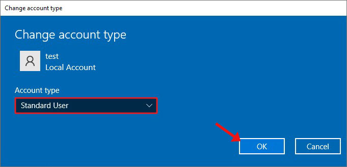 change account type to fix the Requested Operation Requires Elevation error.