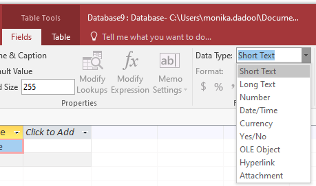 Change Datatype In Access