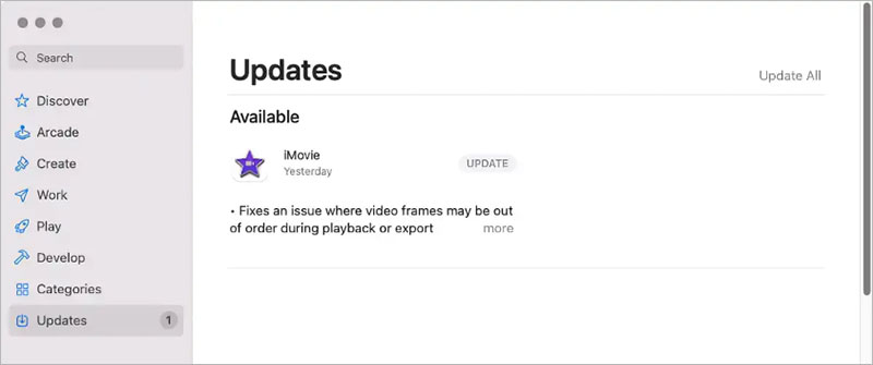 update iMovie to fix iMovie export error 10004