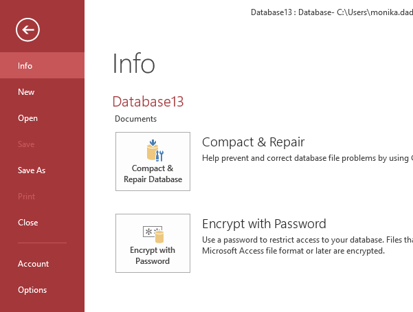 Compact And Repair Database Tool