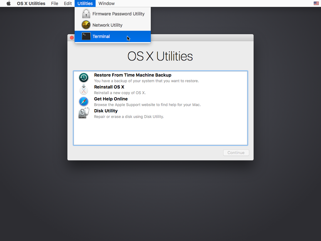 Click Utility from the menu bar